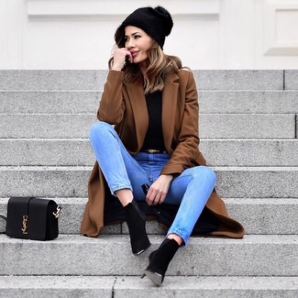 Anne Klein wool/cashmere blend camel Walker Coat